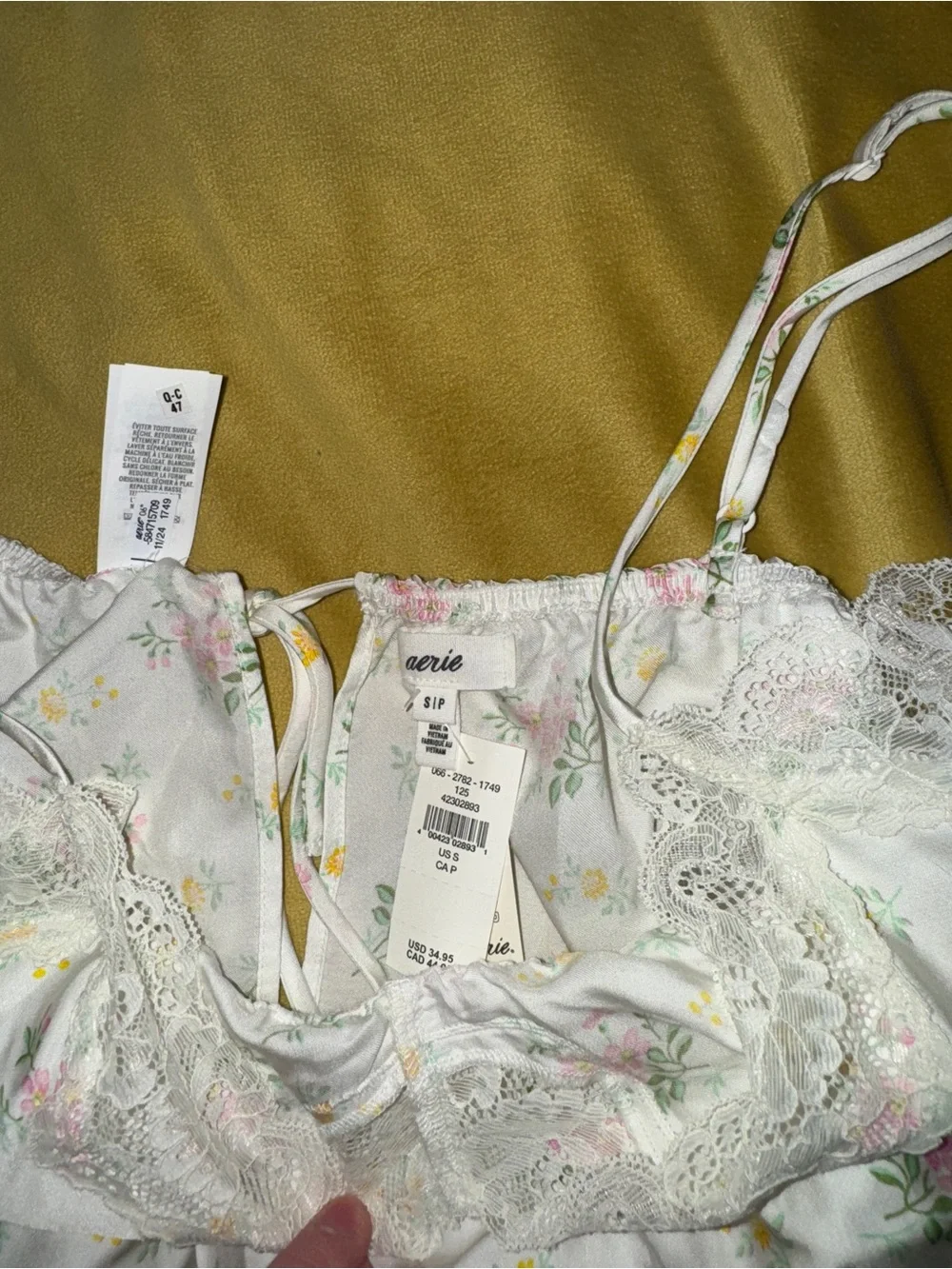 aerie satin pajama short and tank set